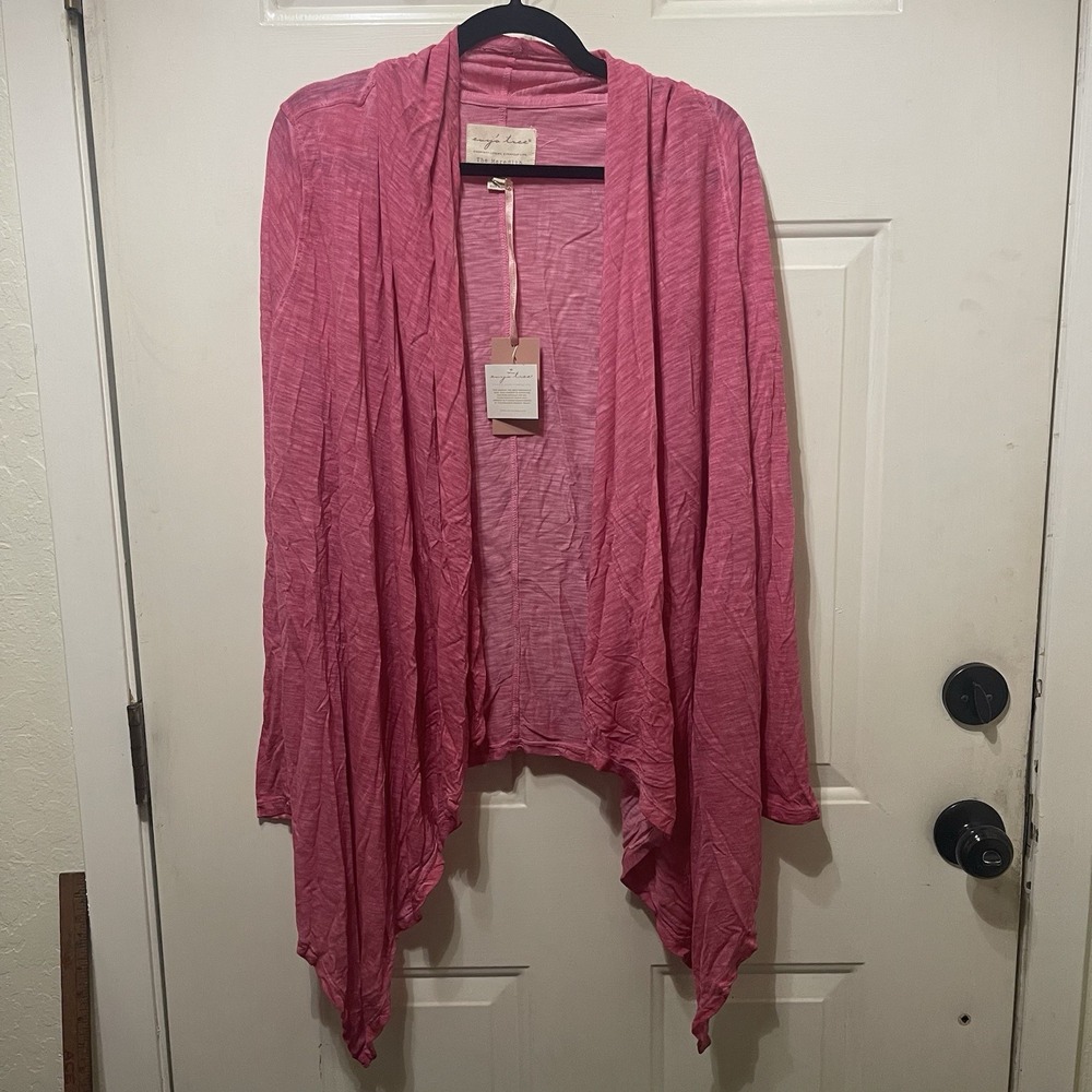 NWT Evy's Tree The Meredith Open Front Cardigan Pink Size XL